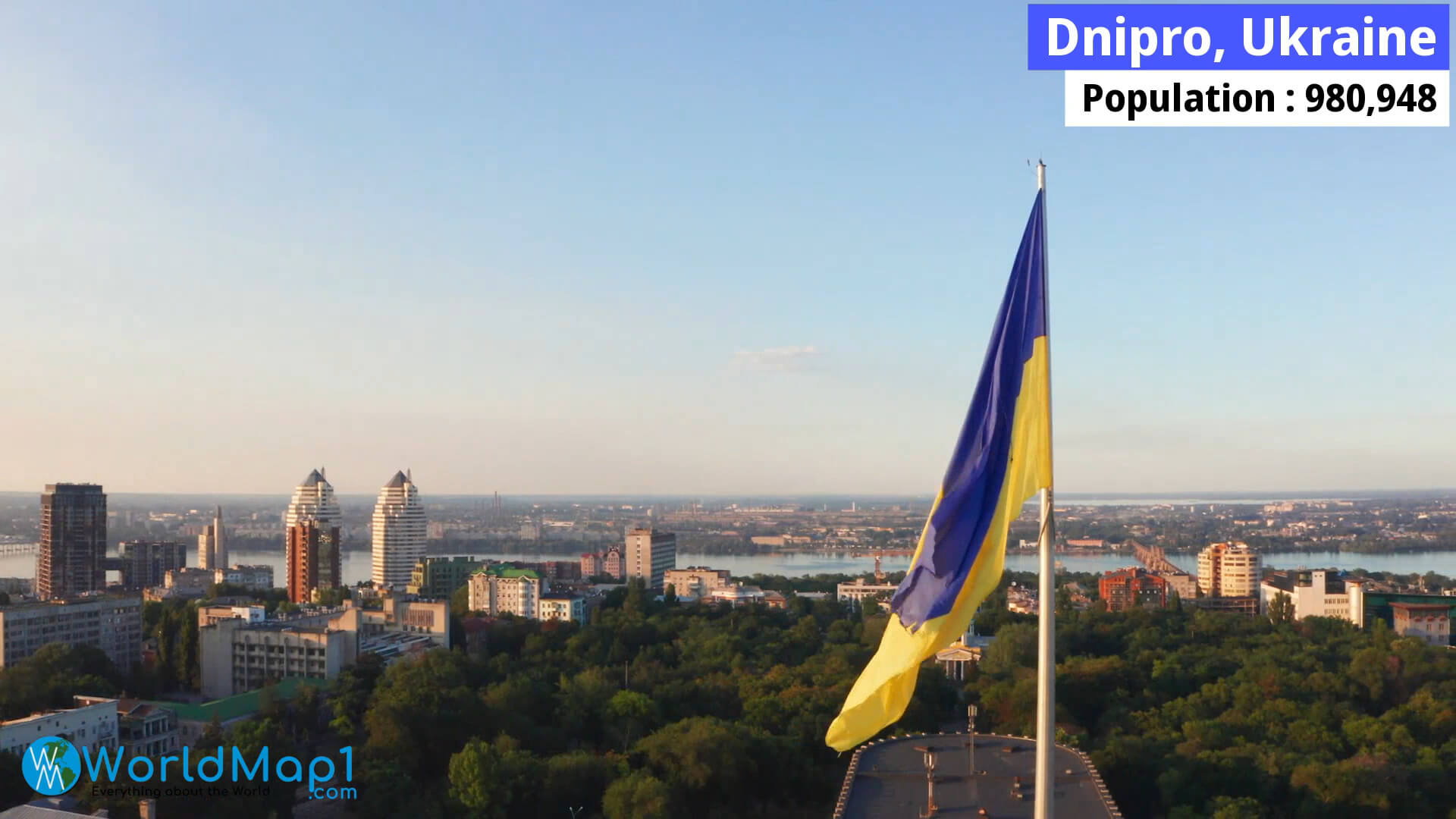Dnipro-Luftaufnahme der Ukraine